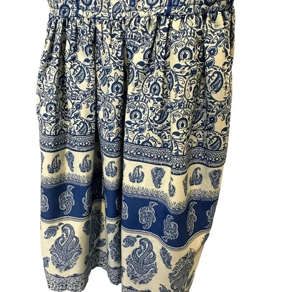 Band of Gypsies Women's Blue Floral Strapless Knee Length Dress Size Small - Picture 4 of 6